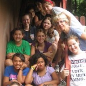 Campers sitting together